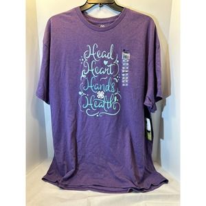 NEW - National 4-H Council Unisex Clover Graphic Short Sleeve T-Shirt Purple M